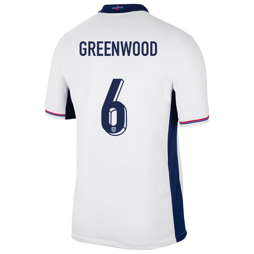 Criança Camisola Inglaterra Alex Greenwood #6 Branco Principal 24-26 Camisa Brasil