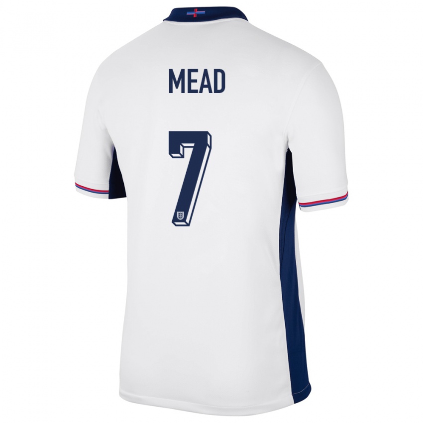 Criança Camisola Inglaterra Beth Mead #7 Branco Principal 24-26 Camisa Brasil