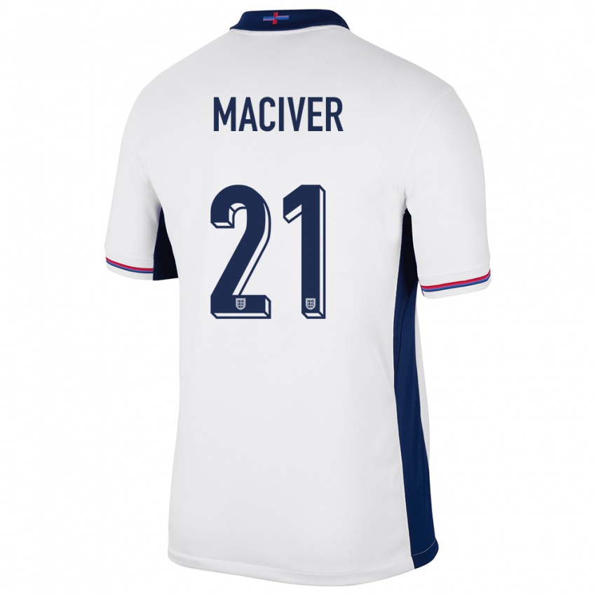 Criança Camisola Inglaterra Sandy Maciver #21 Branco Principal 24-26 Camisa Brasil