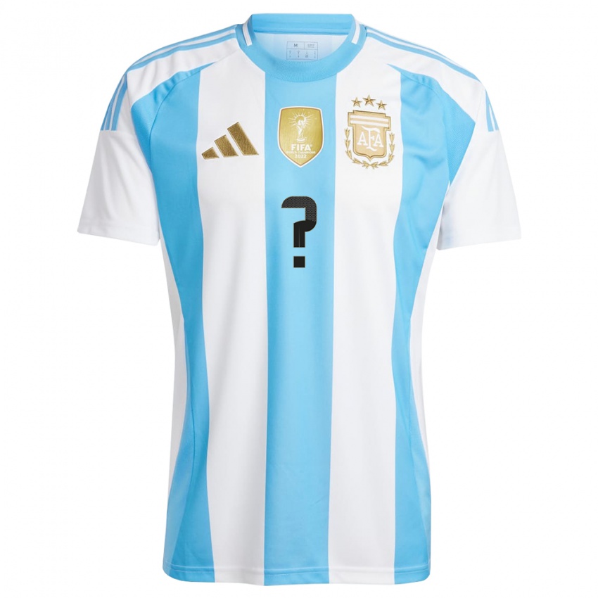 Criança Camisola Argentina Seu Nome #0 Branco Azul Principal 24-26 Camisa Brasil