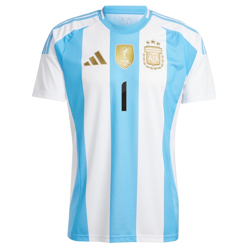 Criança Camisola Argentina Federico Gomes Gerth #1 Branco Azul Principal 24-26 Camisa Brasil