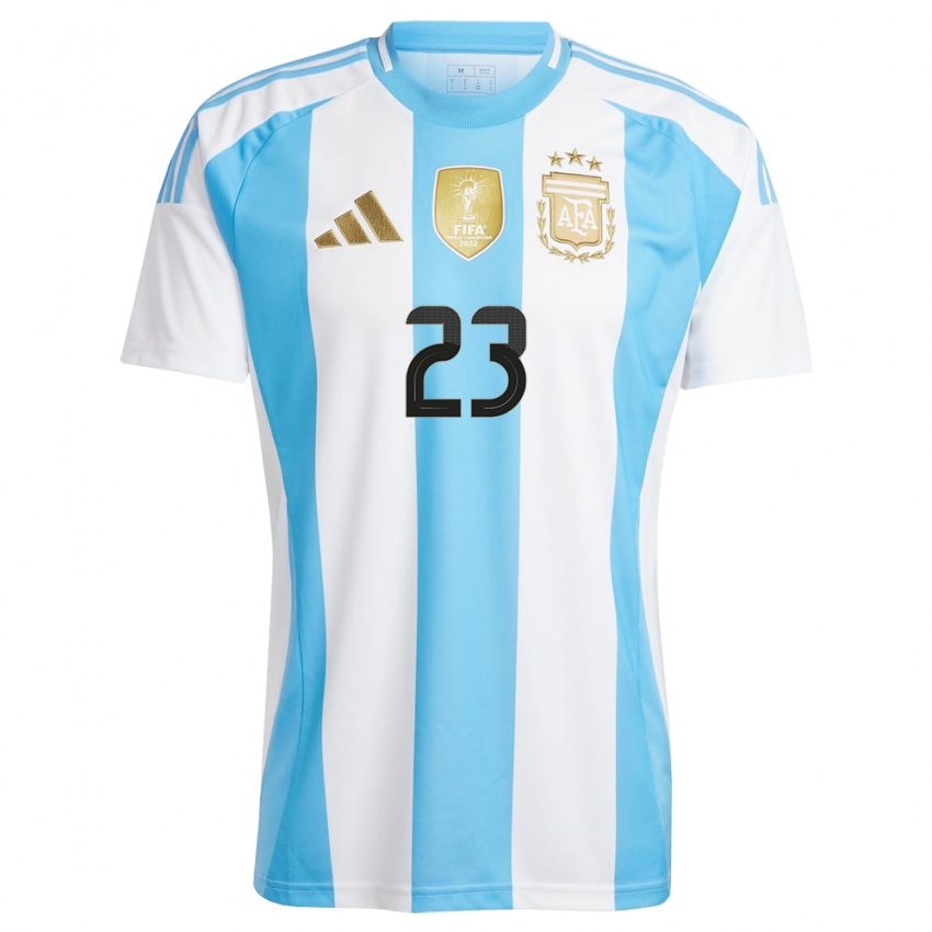 Criança Camisola Argentina Emiliano Martinez #23 Branco Azul Principal 24-26 Camisa Brasil