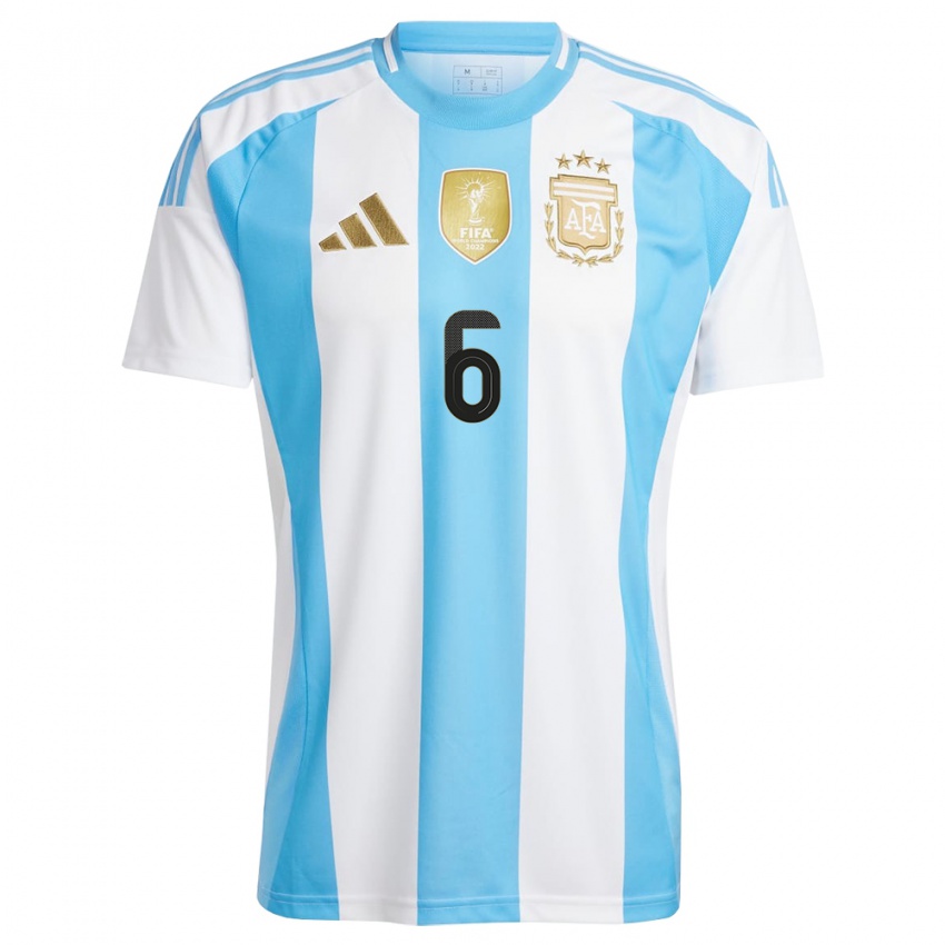 Criança Camisola Argentina Leonel Mosevich #6 Branco Azul Principal 24-26 Camisa Brasil