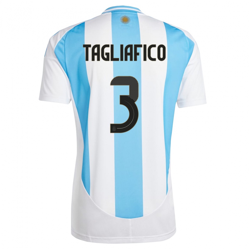 Criança Camisola Argentina Nicolas Tagliafico #3 Branco Azul Principal 24-26 Camisa Brasil