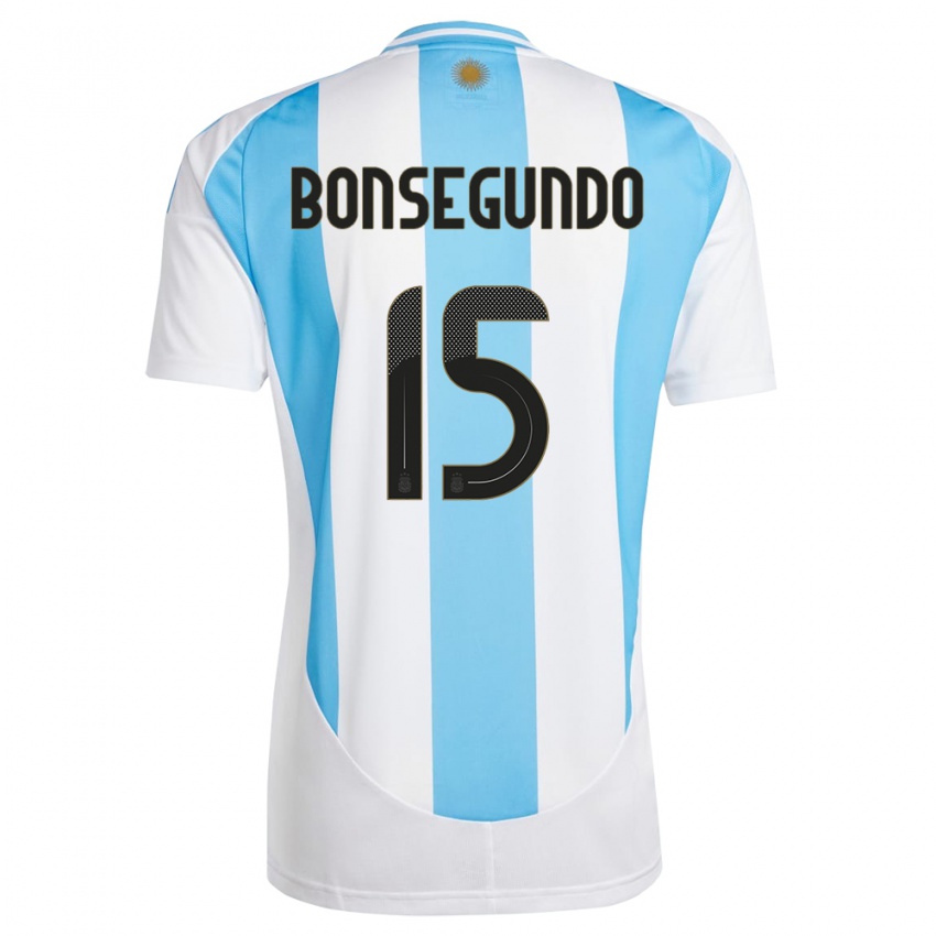 Criança Camisola Argentina Florencia Bonsegundo #15 Branco Azul Principal 24-26 Camisa Brasil