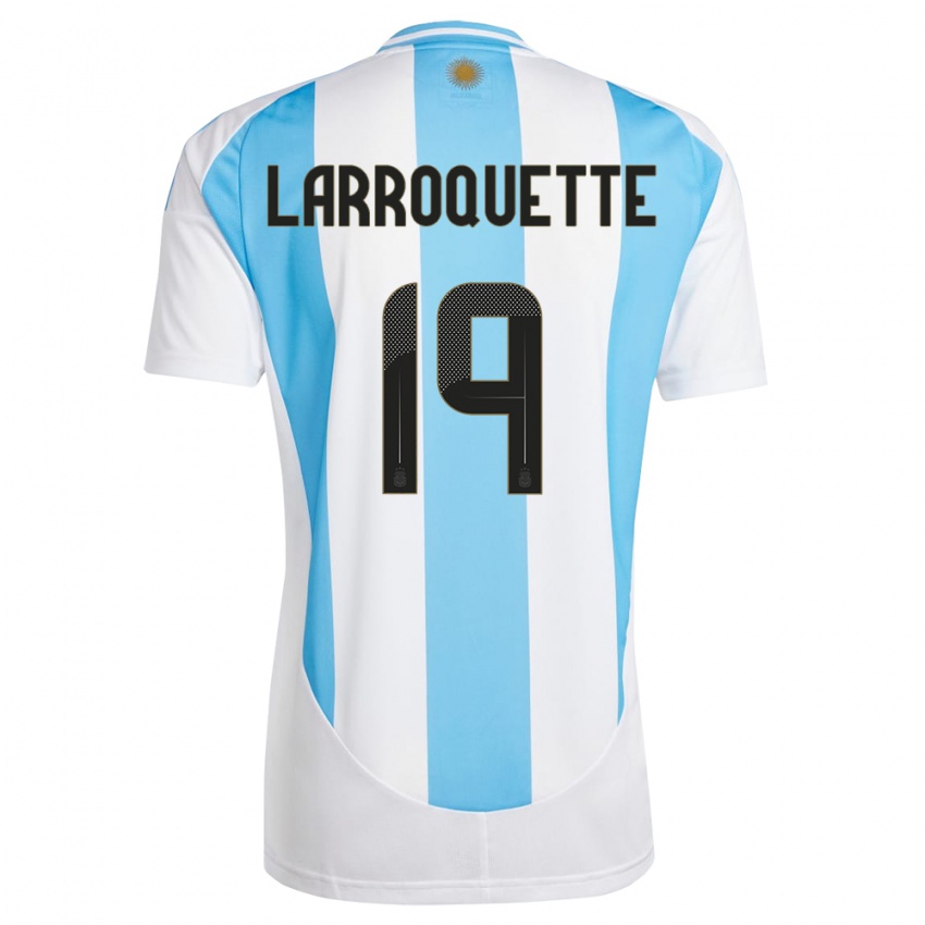 Criança Camisola Argentina Mariana Larroquette #19 Branco Azul Principal 24-26 Camisa Brasil