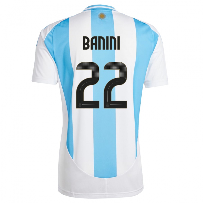 Criança Camisola Argentina Estefania Banini #22 Branco Azul Principal 24-26 Camisa Brasil