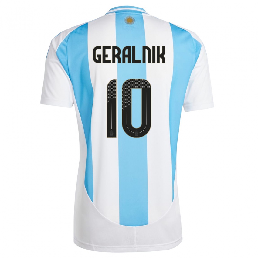 Criança Camisola Argentina Tiago Geralnik #10 Branco Azul Principal 24-26 Camisa Brasil