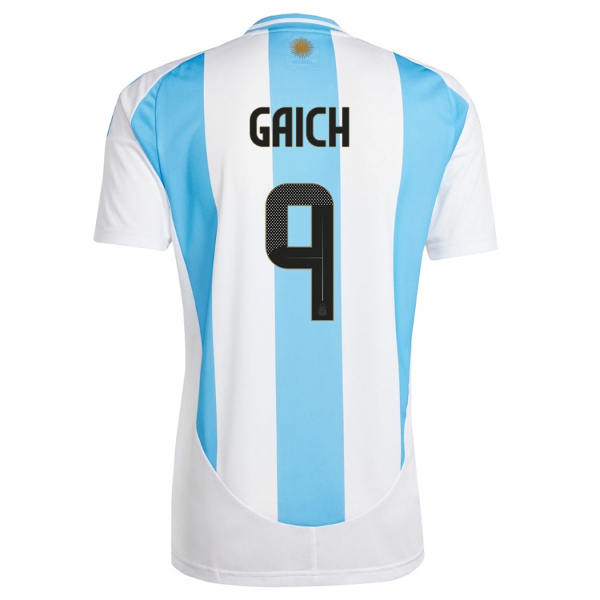 Criança Camisola Argentina Adolfo Gaich #9 Branco Azul Principal 24-26 Camisa Brasil