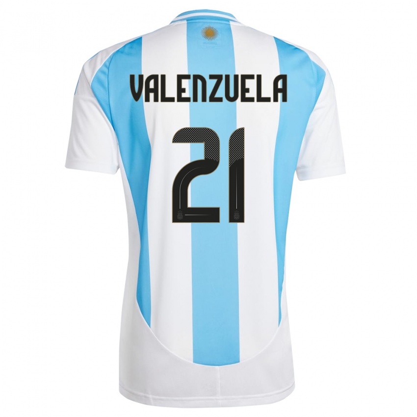 Criança Camisola Argentina Fernando Valenzuela #21 Branco Azul Principal 24-26 Camisa Brasil