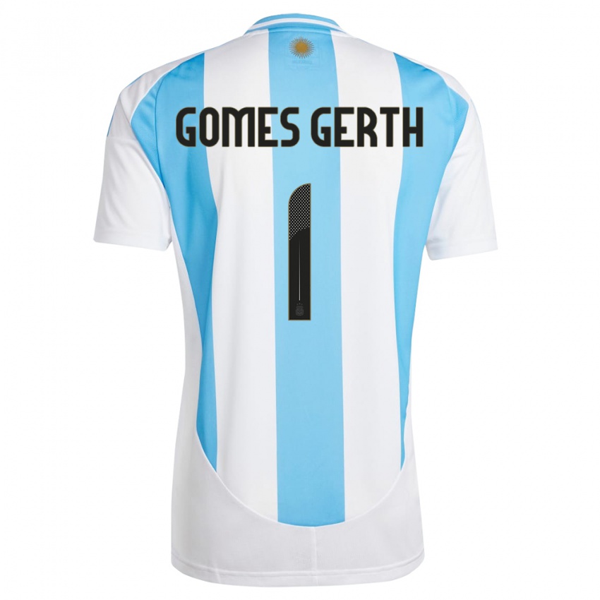 Criança Camisola Argentina Federico Gomes Gerth #1 Branco Azul Principal 24-26 Camisa Brasil