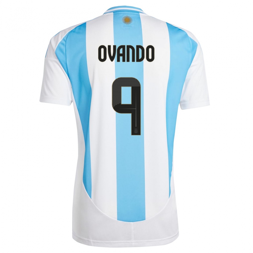 Criança Camisola Argentina Lautaro Ovando #9 Branco Azul Principal 24-26 Camisa Brasil