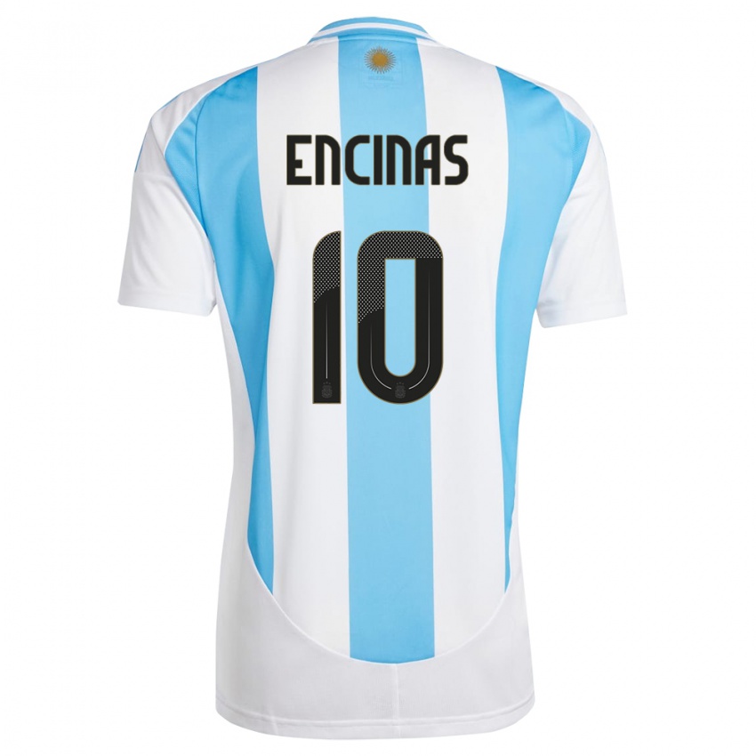 Criança Camisola Argentina Axel Encinas #10 Branco Azul Principal 24-26 Camisa Brasil