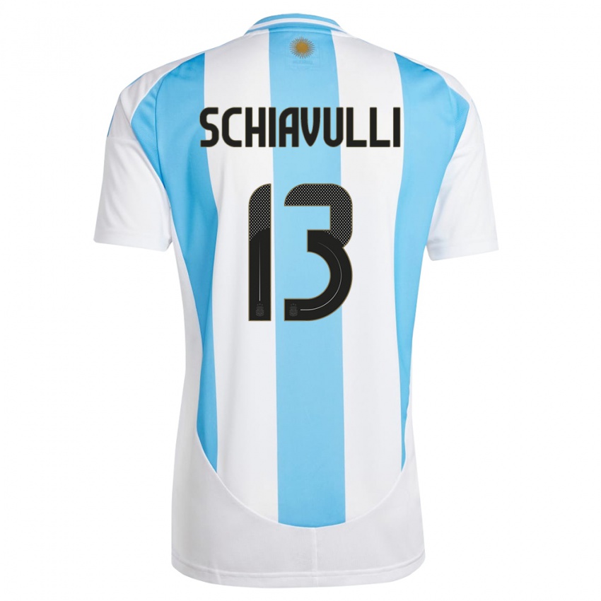 Criança Camisola Argentina Thiago Schiavulli #13 Branco Azul Principal 24-26 Camisa Brasil