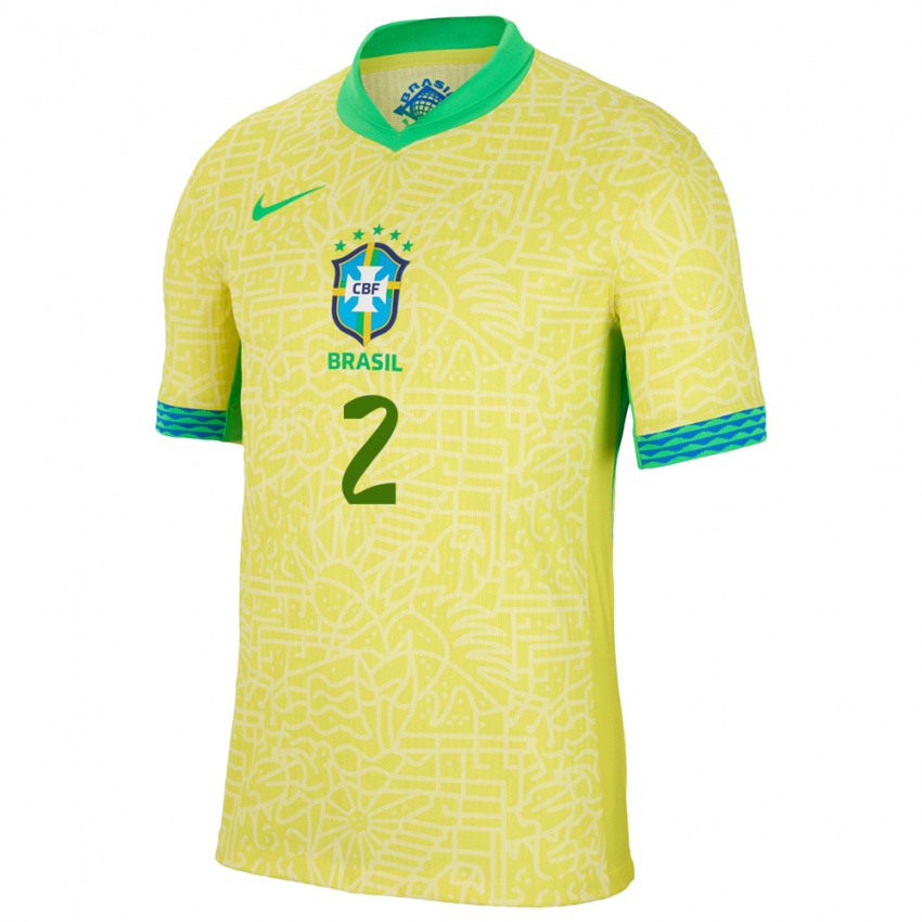 Criança Camisola Brasil Antonia #2 Amarelo Principal 24-26 Camisa Brasil