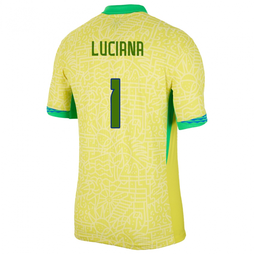 Criança Camisola Brasil Luciana #1 Amarelo Principal 24-26 Camisa Brasil