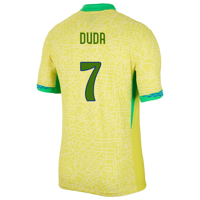 Criança Camisola Brasil Duda Francelino #7 Amarelo Principal 24-26 Camisa Brasil