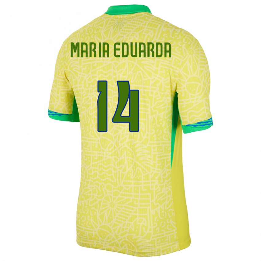 Criança Camisola Brasil Maria Eduarda #14 Amarelo Principal 24-26 Camisa Brasil