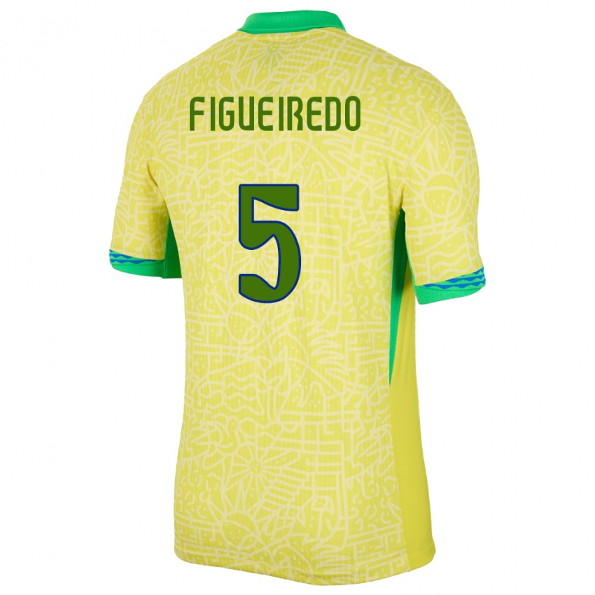 Criança Camisola Brasil Vitor Figueiredo #5 Amarelo Principal 24-26 Camisa Brasil