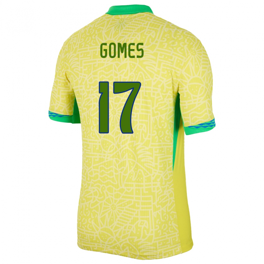 Criança Camisola Brasil William Gomes #17 Amarelo Principal 24-26 Camisa Brasil