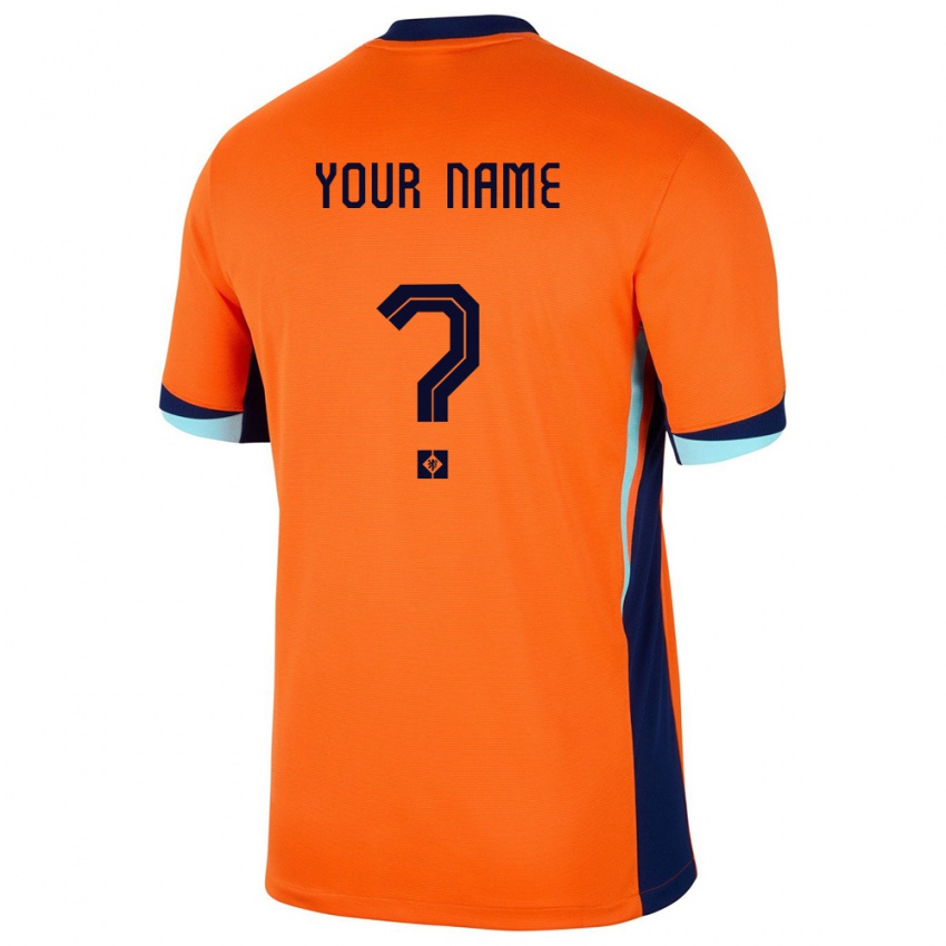 Criança Camisola Países Baixos Seu Nome #0 Laranja Principal 24-26 Camisa Brasil
