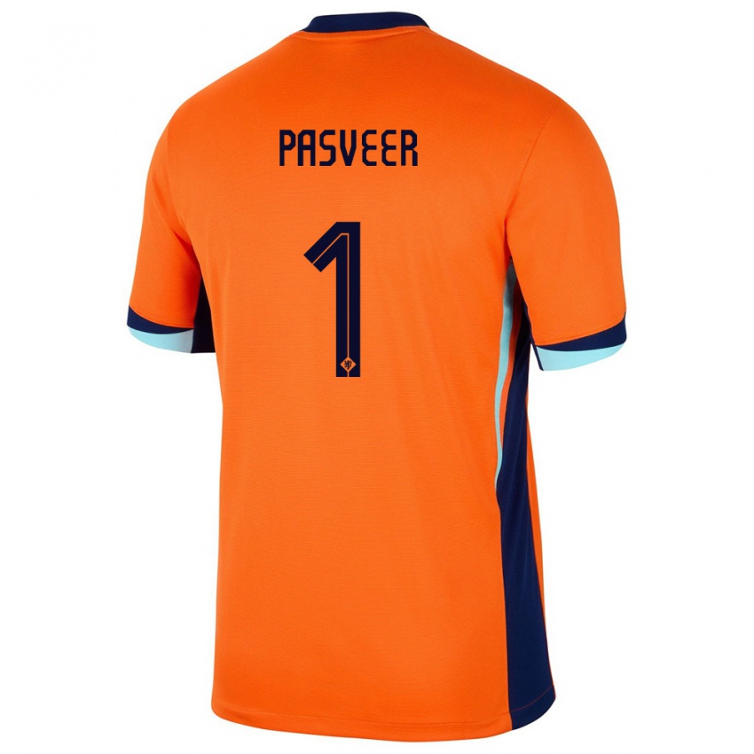 Criança Camisola Países Baixos Remko Pasveer #1 Laranja Principal 24-26 Camisa Brasil