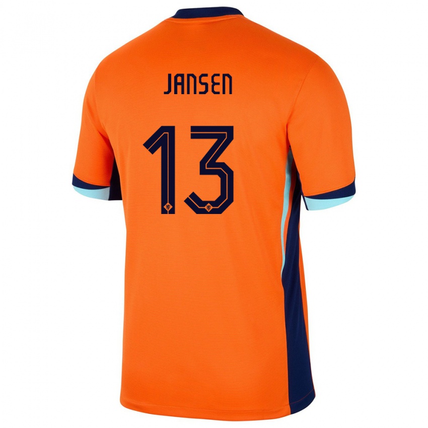 Criança Camisola Países Baixos Renate Jansen #13 Laranja Principal 24-26 Camisa Brasil