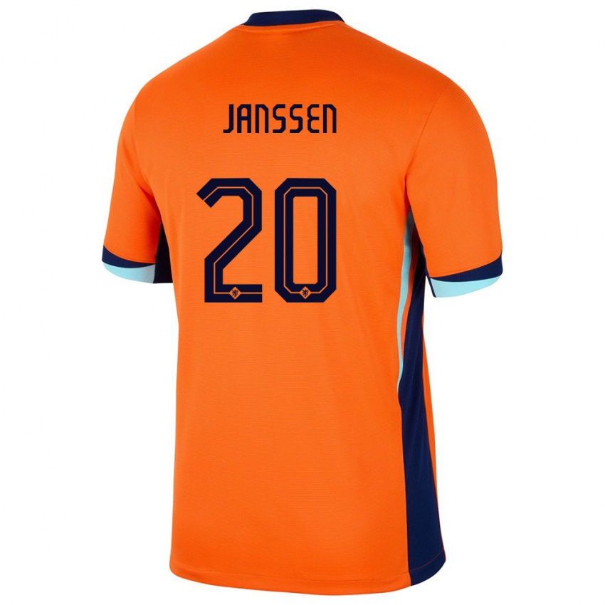 Criança Camisola Países Baixos Dominique Janssen #20 Laranja Principal 24-26 Camisa Brasil