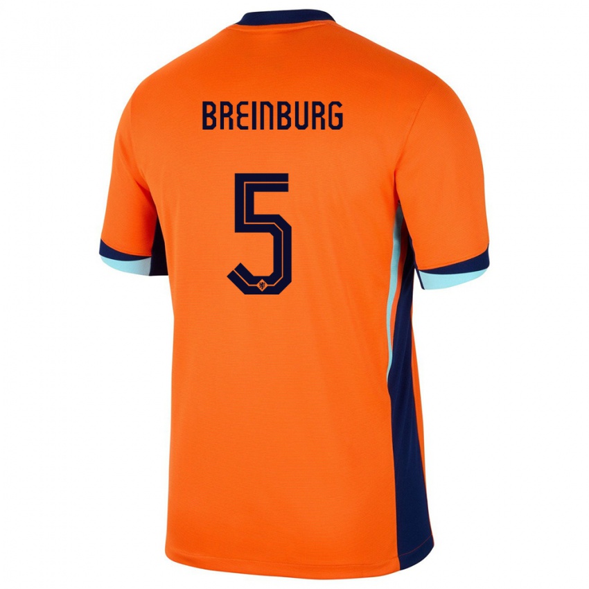 Criança Camisola Países Baixos Rainey Breinburg #5 Laranja Principal 24-26 Camisa Brasil