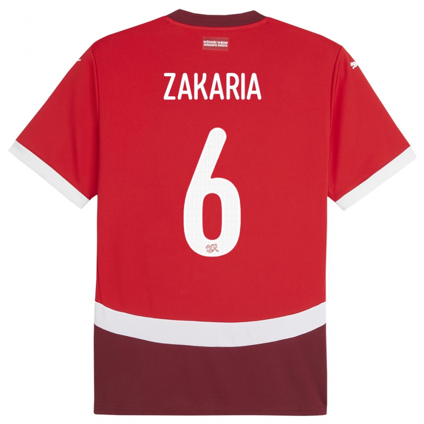 Criança Camisola Suiça Denis Zakaria #6 Vermelho Principal 24-26 Camisa Brasil