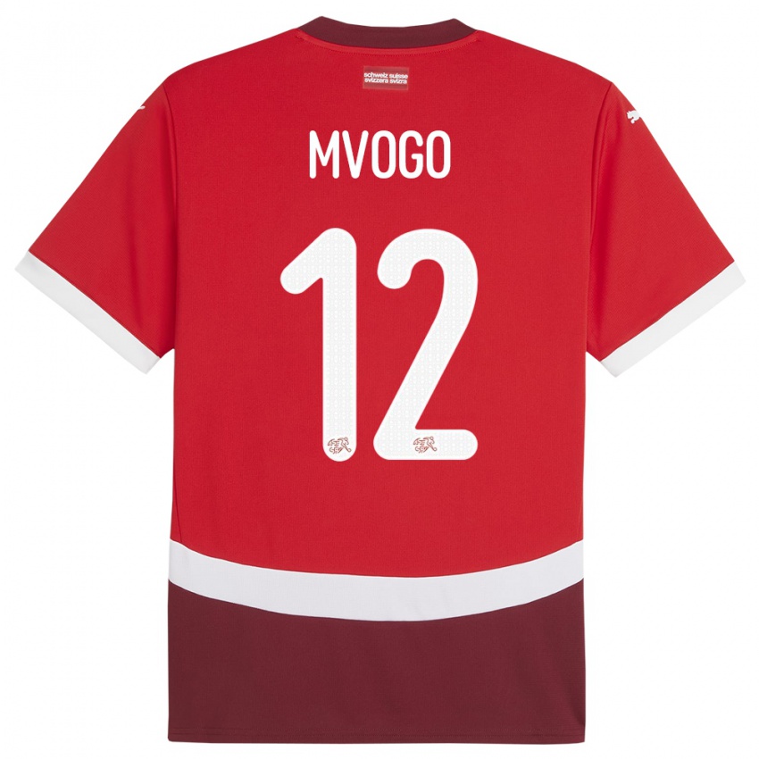 Criança Camisola Suiça Yvon Mvogo #12 Vermelho Principal 24-26 Camisa Brasil