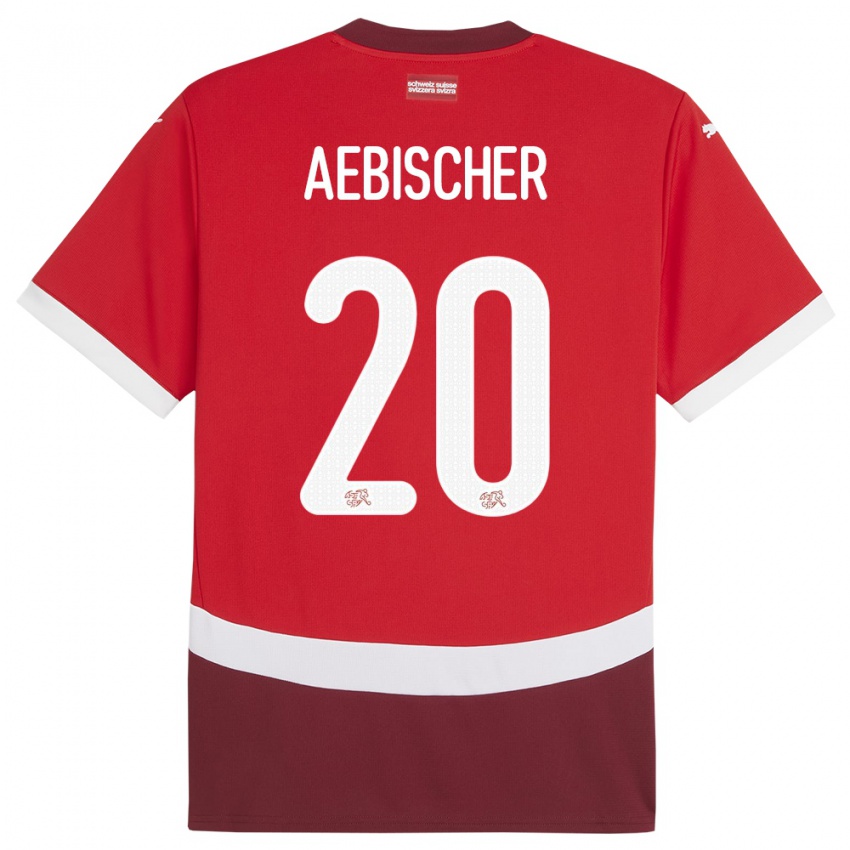 Criança Camisola Suiça Michel Aebischer #20 Vermelho Principal 24-26 Camisa Brasil