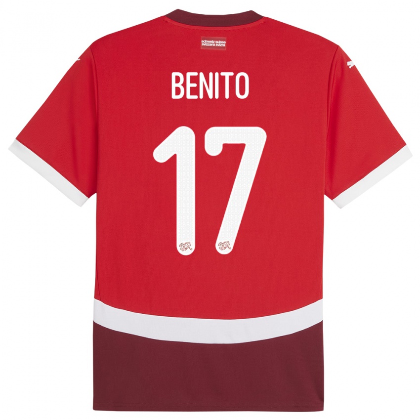 Criança Camisola Suiça Loris Benito #17 Vermelho Principal 24-26 Camisa Brasil