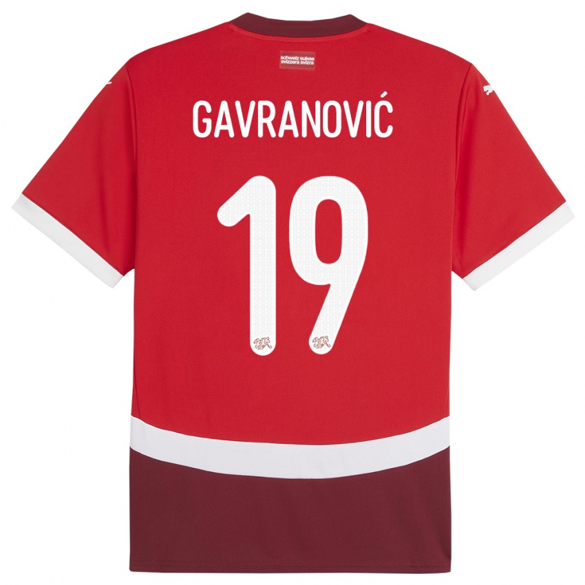 Criança Camisola Suiça Mario Gavranovic #19 Vermelho Principal 24-26 Camisa Brasil