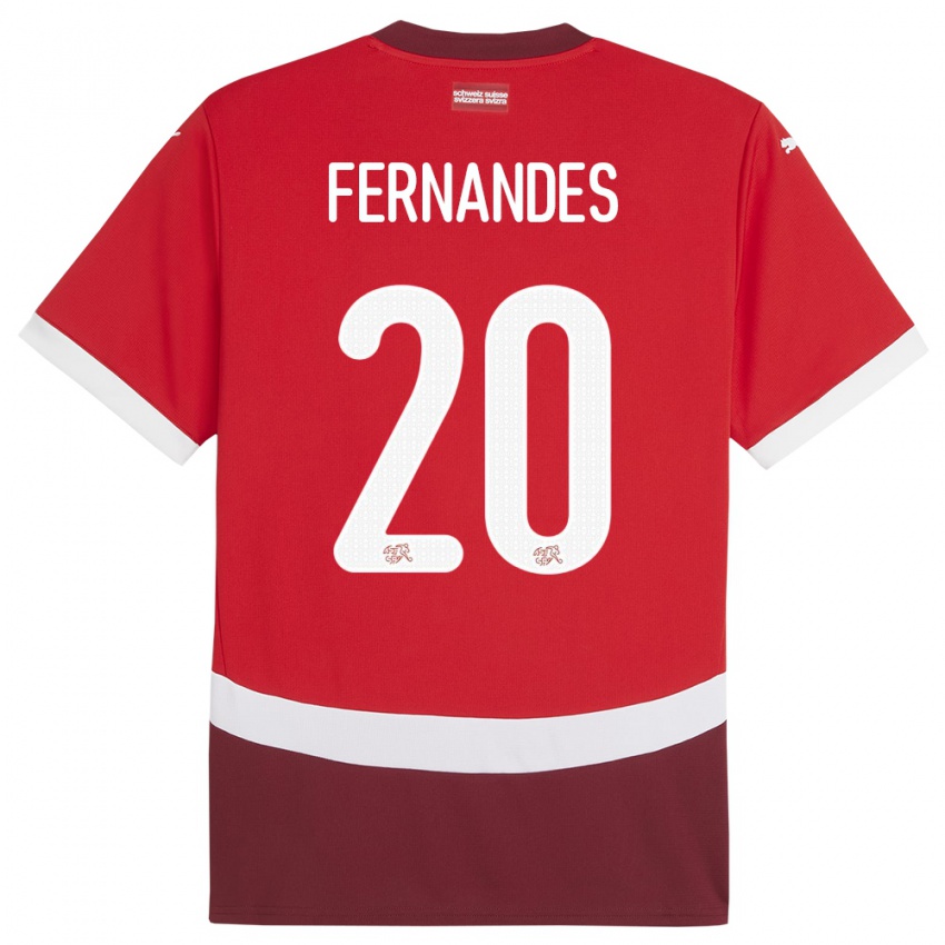 Criança Camisola Suiça Edimilson Fernandes #20 Vermelho Principal 24-26 Camisa Brasil