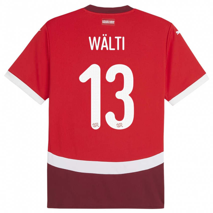 Criança Camisola Suiça Lia Walti #13 Vermelho Principal 24-26 Camisa Brasil