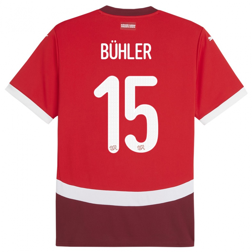 Criança Camisola Suiça Luana Buhler #15 Vermelho Principal 24-26 Camisa Brasil