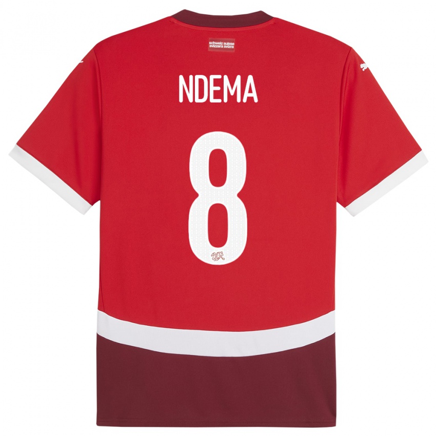 Criança Camisola Suiça Lois Ndema #8 Vermelho Principal 24-26 Camisa Brasil