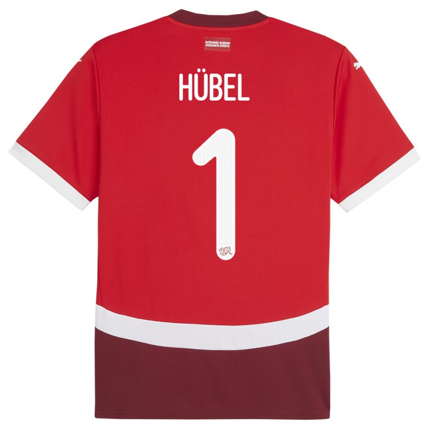 Criança Camisola Suiça Marvin Hubel #1 Vermelho Principal 24-26 Camisa Brasil