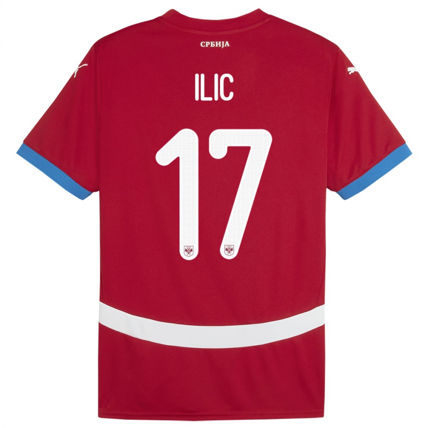 Criança Camisola Sérvia Ivan Ilic #17 Vermelho Principal 24-26 Camisa Brasil