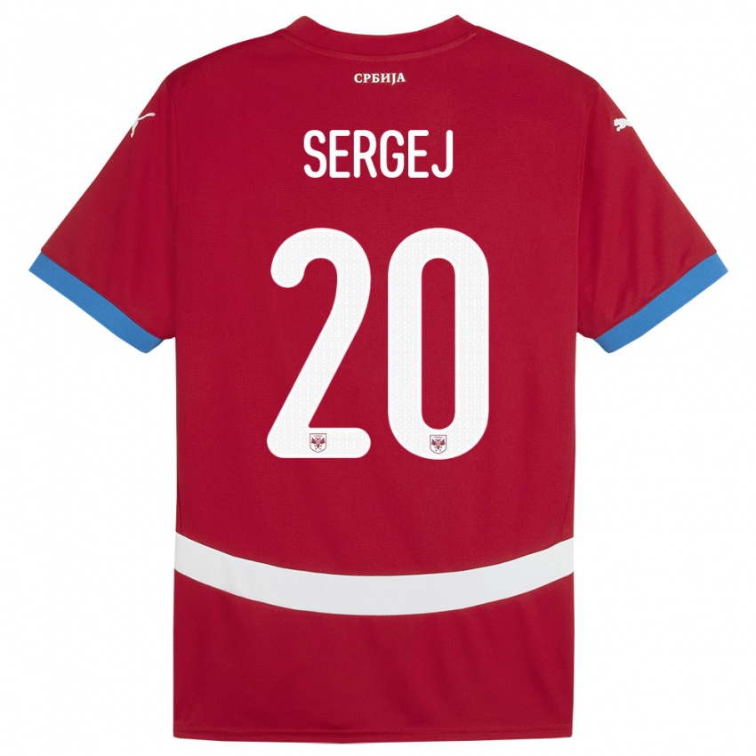 Criança Camisola Sérvia Sergej Milinkovic-Savic #20 Vermelho Principal 24-26 Camisa Brasil