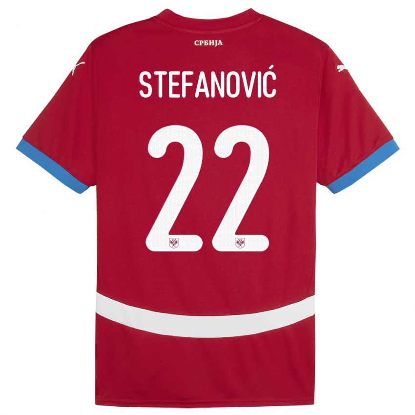 Criança Camisola Sérvia Dejana Stefanovic #22 Vermelho Principal 24-26 Camisa Brasil