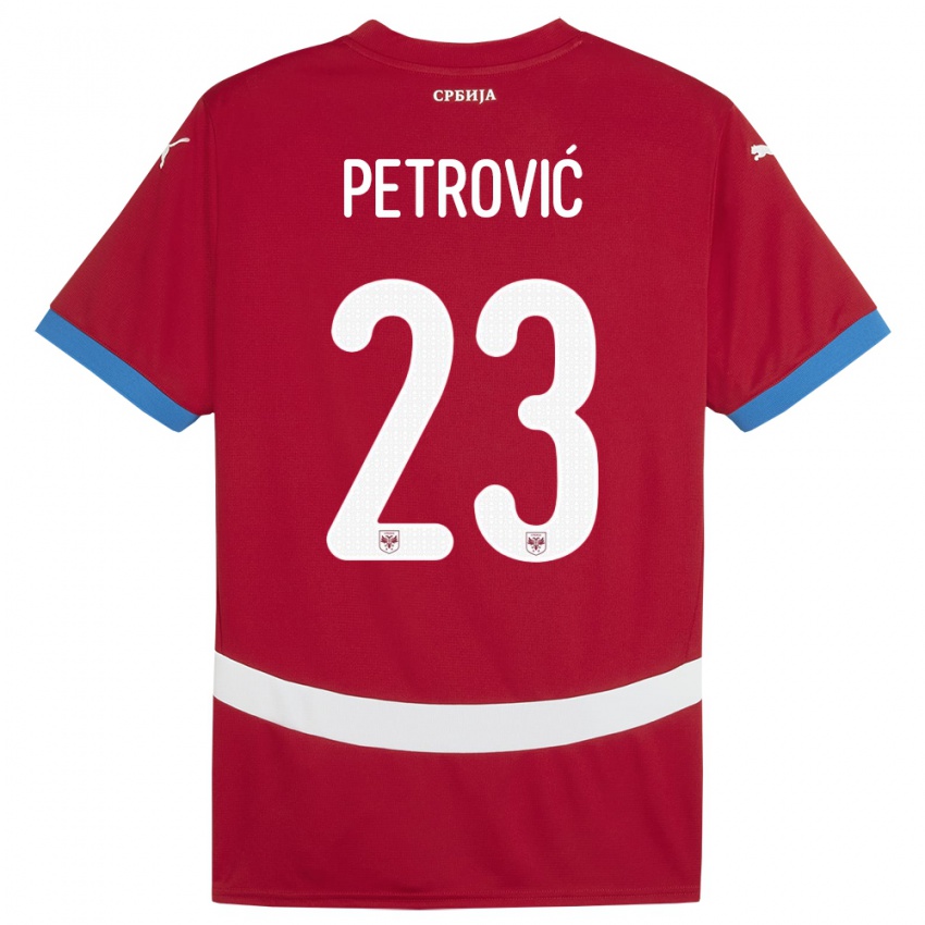 Criança Camisola Sérvia Jovana Petrovic #23 Vermelho Principal 24-26 Camisa Brasil