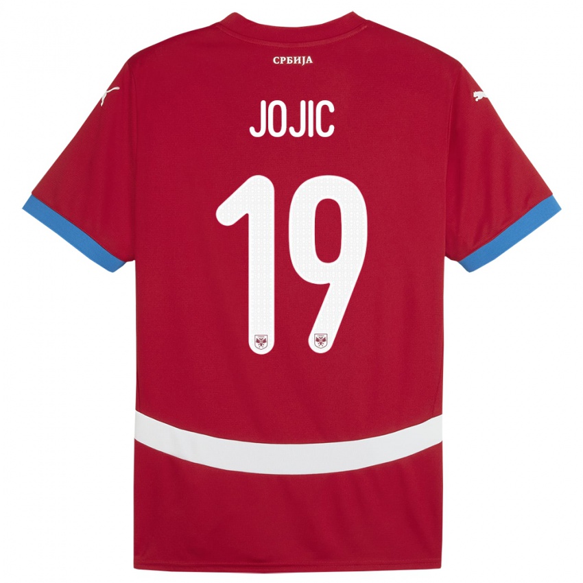 Criança Camisola Sérvia Nikola Jojic #19 Vermelho Principal 24-26 Camisa Brasil