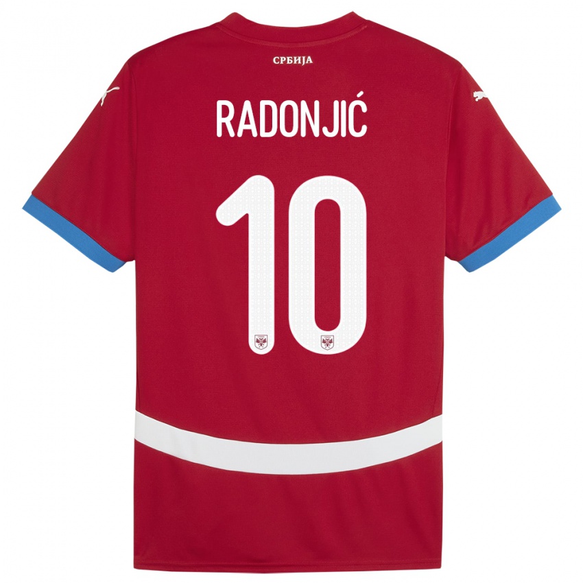 Criança Camisola Sérvia Mateja Radonjic #10 Vermelho Principal 24-26 Camisa Brasil