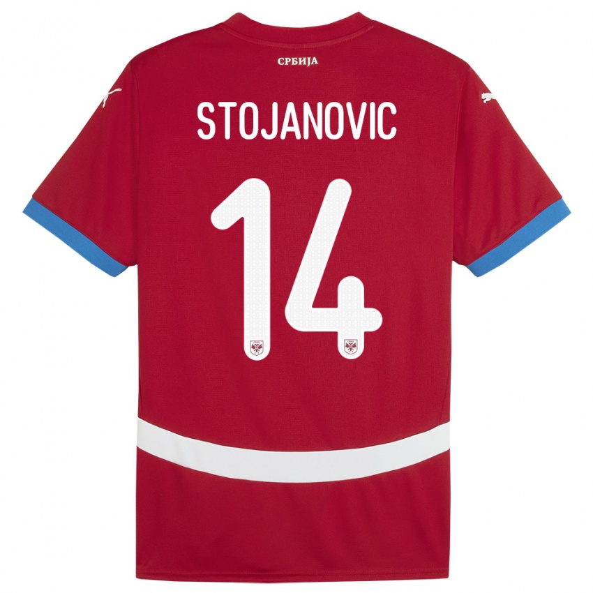 Criança Camisola Sérvia Matija Stojanovic #14 Vermelho Principal 24-26 Camisa Brasil