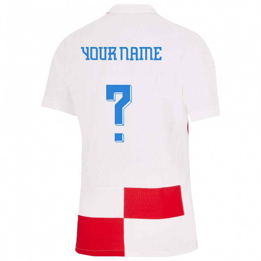 Criança Camisola Croácia Seu Nome #0 Branco Vermelho Principal 24-26 Camisa Brasil