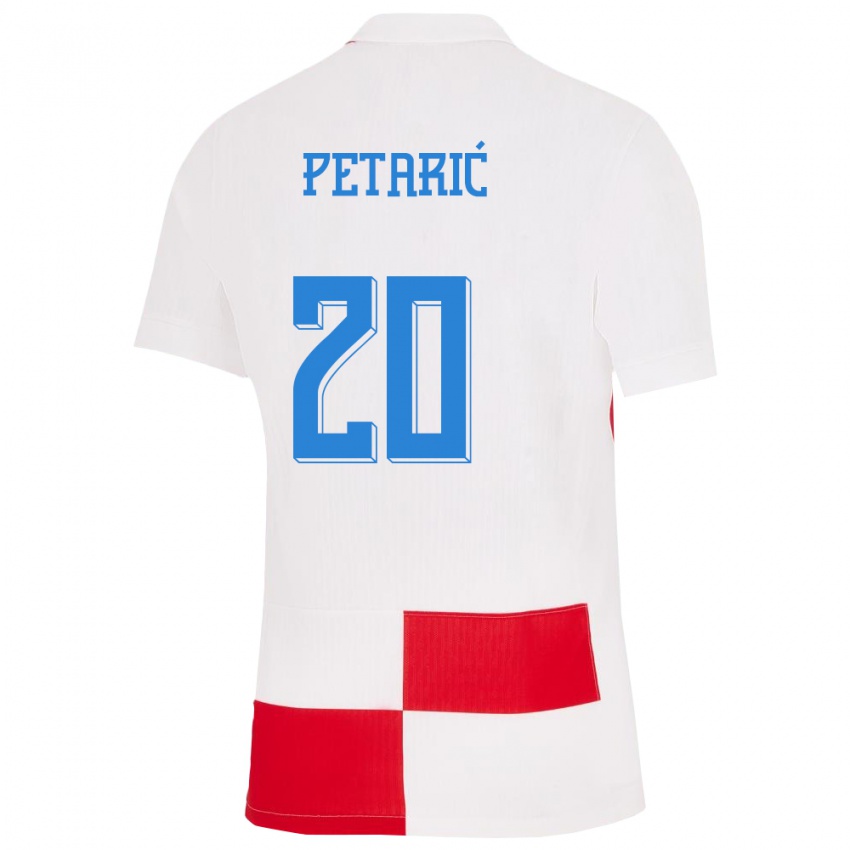 Criança Camisola Croácia Nika Petaric #20 Branco Vermelho Principal 24-26 Camisa Brasil