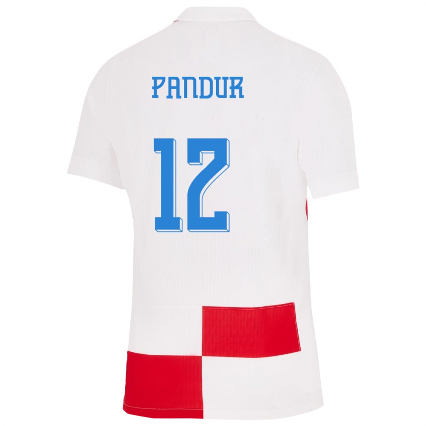 Criança Camisola Croácia Ivor Pandur #12 Branco Vermelho Principal 24-26 Camisa Brasil