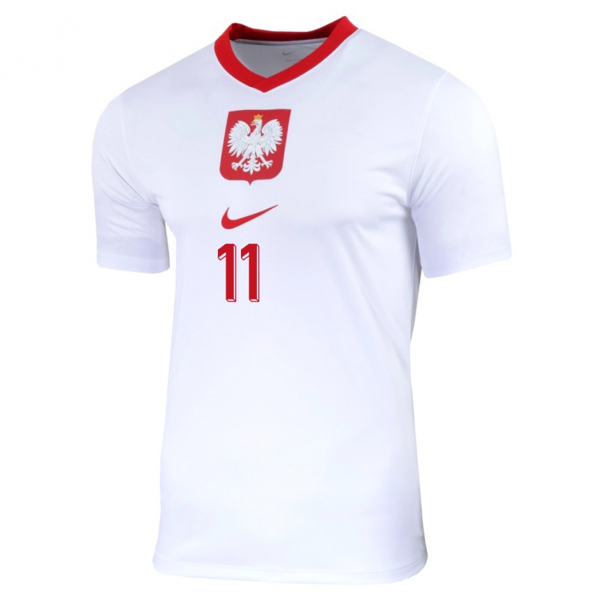 Criança Camisola Polónia Krzysztof Kolanko #11 Branco Principal 24-26 Camisa Brasil